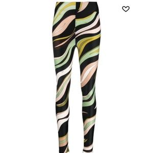 Emilio Pucci Black Multi Swirl Print Leggings
